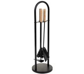 Herramientas Para La Chimenea De Metal Negro Set 4Pcs 20x20x68,5cm, El mejor complemento para tu hogar