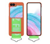 Fashion Personality Woven Wrist Strap Phone Case For Samsung Galaxy Z Flip 5 4 3 Soft Silicone Cover For Samsung Z Flip 5 Fundas