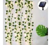 1pc Artificial Vine Solar String Lights, Ivy Garland Fairy String Lights Green Leaf Vine Solar Fairy Lights for Wedding Party