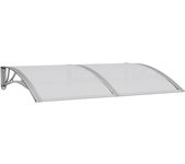 vidaXL Marquesina de puerta policarbonato 150x100 cm Color Marrón y negro, Negro y transparente, transparente y negro Protección Rayos UV para Terraza Patio Exterior Jardín