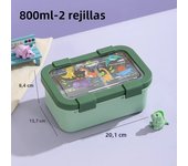 Stainless Steel Cartoon Lunch Box Compartmented Bento Box with Spoon Fork Sealed Leak-proof Lunch Box Food Storage Container