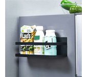 Estante colgante para refrigerador, estante magnético para especias con estante, estante de cocina, organizador de almacenamiento de cocina, negro, soleado