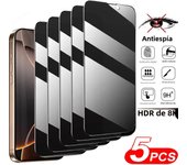 5Pcs Privacy Screen Protector For IPhone 16 15 14 13 12 11 Pro Max X XR Mini 7 8 Plus Tempered Glass For Iphone 16 Pro Max Glass