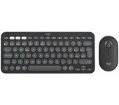 Teclado + mouse logitech pebble 2 combo inalambrico negro