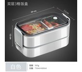 Caja De Almuerzo De Acero Inoxidable 304 Para Adultos Y Niños Escuela Oficina 1/2 Capas Microwaviable Portátil Contenedores De Alimentos Con Cuadrícula Bento
