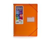 Office Box Carpeta A4 60 Fundas Ultra Cristal Espiral Apertura 360 Bordes Reforzados Reciclable