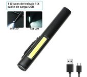 Mini USB Rechargeable LED Flashlights Portable Pocket Pen Clip light for Work Emergency Outdoors Waterproof Lantern with Magnet