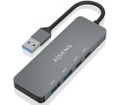 Hub USB 3.2 Aisens A106-0696/ 2xUSB/ 2xUSB Tipo-C/ Gris
