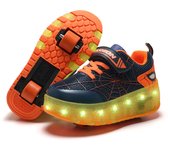 Boys Girls Roller Shoes LED Light Up USB Charging Children Roller Skate Casual Skateboarding Shoes Sports Shoes Kids Sneakers