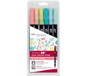 Rotulador Tombow doble fibra, ABT DUAL BRUSH PEN, set de 6 Candy