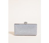 Classic Elegant Mini Square Rhinestone Decor Evening Clutch Bag, Clip Women's Dinner Wallet, Luxury Prom Bag