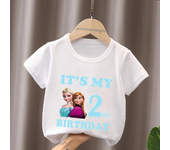 It's My 1 2 3 4 5 6 7 8 9 Years Birthday Boys Girls T shirt Frozen Elsa Anna Princess Print Cartoon Kids Clothes Baby T-Shirts