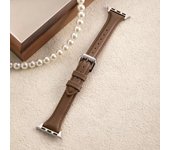 For apple watch ultra 2 49mm 6 se 40mm 44mm 8 41mm 45mm band Slim Leather strap for iwatch 9 8 7 5 38mm bands women