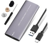 Caja de Disco Duro móvil de Metal M2 NGFF NVme, Caja de Disco Duro de Estado solido, Protocolo Dual S ATA USB externo