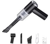 Aspirador de coche inalámbrico de mano de succión fuerte, aspirador de coche inalámbrico recargable, aspirador portátil negro