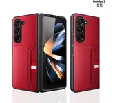 Leather Clemence Phone Case for Samsung Galaxy Z Fold6 Fold5 Fold4 Fold3 Fold 6 5 4 3 5G with Card Holder Fall Prevention Cover