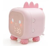 SSITO Reloj despertador de dinosaur Azul para niños with Luz Nocturna, Reloj digital para niños