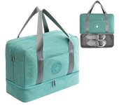 Bolsa de viaje para pasar la noche, Bolsa de separación Seca y húmeda, Bolso de Mano para Fin de Semana, Bolsa de mano Deportiva para y Lactancia para helbres y Mujeres