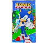 SUN & SURF Toalla de playa Infantil SONIC Licencia Original, Microfibra Rizo, Suave y Absorbente, Ideal para Piscina, Playa o Campo