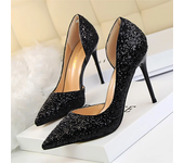 Plus Size 34-43 Women 9.5cm High Heels Stripper  Bling Glod Red Silver Scarpins Pumps Lady Stiletto Wedding Bridal Fetish Shoes
