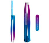 2 in 1 Eyebrows Tweezers and Eyelash Brush Professional Fine Hairs Puller Makeup Tools Selected Steel Beauty Clips Removal