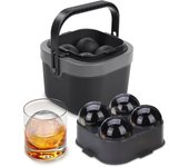 Juego de moldes de silicona para cubitos de hielo, molde esférico para cubitos de hielo, máquina de bolas de hielo de whisky, silicona transparente reutilizable para whisky, cócteles, bebidas