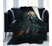 Horror Corpse Bride Blanket Soft Warm Throw Blanket for Bed Sofa Queen Size Halloween Decor Scary Movie Blanket Birthday Gifts
