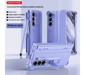 Included Pen Folding Stand Case for Samsung Galaxy Z Fold 6 5 4 3 5G Side Hinge Pen Slot Holder Protection Tempered Film Cover