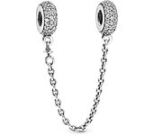 Real 925 Sterling Silver Stars & Moon Sunflower Safety Chains Spacer Beads Charms Fit Pandora 925 Original Bracelets DIY Jewelry