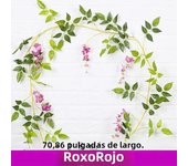 Wisteria Artificial Flowers Vine Garland Wedding Arch Decor Backdrop Fake Plants Foliage Rattan Trailing Faux Flowers Ivy Wall
