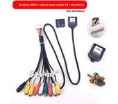 8RCA 4G Card Slot Mic/Microphone/Reversing Cam in/4G Antenna/GPS Antenna/USB Cable For Android Navigation 7862 TS10 G2986