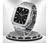 Luxury Modification Kit For Apple Watch Case 9 8 7 45mm 6 5 4 SE 44mm Refit Mod kit Metal Bezel Strap for iWatch 9 8 7 SE 6 5 4