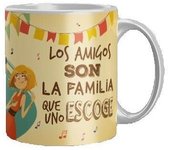 TAZA LOS MEJORES AMIGOS SON LA FAMILIA QUE SE ESCOGE DESAYUNO OFICINA CUMPLEAÑOS ADA Y SUS DETALLES