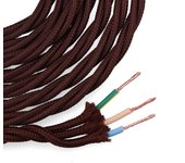 Carrete cable paralelo textil trenzado h05v-k 3 g 1,00 mm² marrón, 5 m
