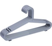 Percha de plastico plata pack de 12 unidades 39.50x0.30x20.60h cm