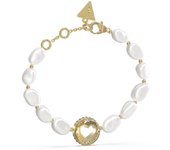 Guess Pulsera Mujer Rolling Hearts De Acero Dorado