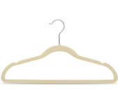 AKASA - Pack 10/20 Perchas de Terciopelo Beige, Antideslizantes con Muescas, Hombros Ergonómicos y Gancho Giratorio 360°, para Trajes, Chaquetas, Camisas, Pantalones y Abrigos