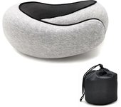 Cojín DE VIAJE PARA EL Cuello en forma de U de memoria Espuma de Descanso PARA EL Cuello Estilo Caracol Portátil Ajustable suave para Media Siesta