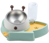 Cuenco doble para gatos, protege las vértebras cervicales y evita que se vuelque, bebedero automático para perros