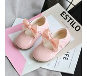 Princess Girls Shoes Toddlers Infants Leather Shoes Children's Flats With Ribbon Bow-knot PU Patent Leather Kids Mary Janes Soft