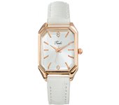 Reloj para mujer con piedras brillantes, forma cuadrada y correa de cuero, movimiento de cuarzo, un reloj de lujo para la mujer
