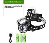 10000000LM Powerful Headlamp High Power LED Headlight 3 Modes Head Flashlight With Warning Light Camping Fishing Hunting Lights