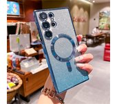 Glitter Magnetic Case For Samsung Galaxy S24 S23 S22 S21 S20 Note20 Plus Ultra S20FE S21FE S23FE Magsafe Wireless Original Cover