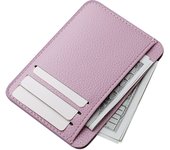 Simple Card Holder Mini Solid Faux Leather Credit Card Holder