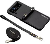 Crossbody Cards Solt Wallet Leather Case For Samsung Galaxy Z Flip 6 5 4 3 5G Flip6 Flip5 Bag Hand Strap Lanyard Pocket Cover