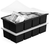 Cubiteras para Hielo Grande, 2 packs Cubitera Silicona with Tapa, in BPA, Cubitos de Hielo de Calidad Alimentaria para whisky, Cóctales y Bebidas Refrigeradas, Apto para Lavavajas