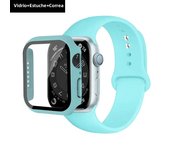 Glass+Case+Strap for Apple Watch Band 45mm 44mm 41mm 40mm 38mm 42mm Screen Protectors for Apple IWatch Series 9 8 7 6 SE 5 3 4