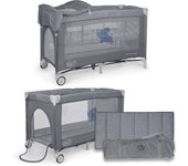Cuna de Viaje MS - Plegable y Regulable, Dos Alturas, hasta 15 kg, con Cambiador y Ruedas - Ideal para Viajes con bolsa de Transporte