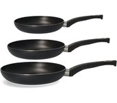 Sartenes Antiadherentes Set 3 Basic Line EDM ø20x4,5cm ø24x4,6cm ø28x5cm Inducción Vitrocerámica Gas Placa Eléctrica Gourmet Kitchen