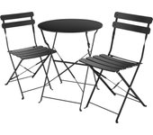 Tectake - Conjunto de mesa bistró Frieda, plegable para 2 personas  Conjunto retro premontado compuesto por una mesa de bistró con dos sillas en elegante diseño de listones  Función de plegado práctica para un almacenamiento compacto y fácil transporte